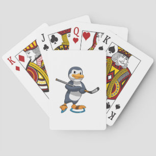 Jeu De Cartes Pingouin au hockey sur glace avec bâton de hockey