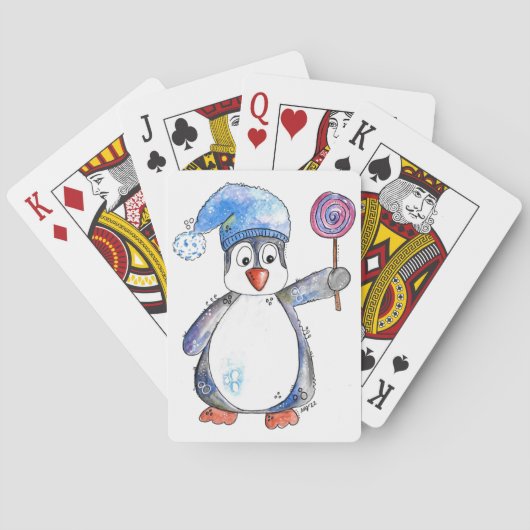 Jeu De Cartes Pingouin blanc mignon avec Lollipop (dos)