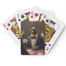 Pingouin jouant aux cartes