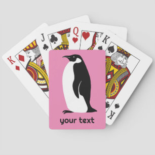 Jeu De Cartes Pingouin rose noir blanc CUSTOM animal mou