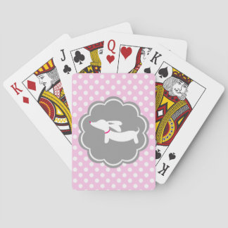 Jeu De Cartes Pink and Gray Dachshund Playing Cards