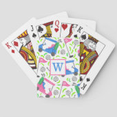 Jeu De Cartes Pink Blue Green Golf Preppy Initial (dos)