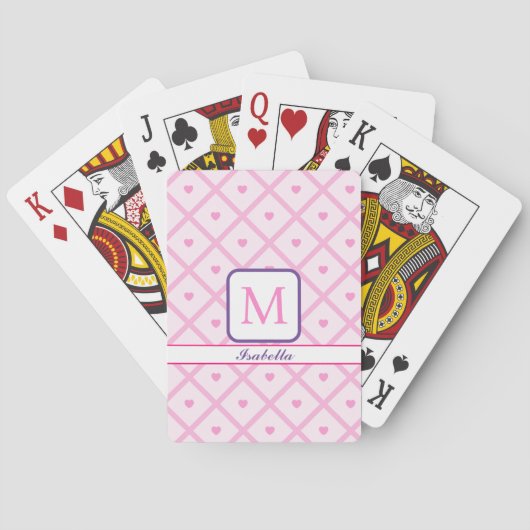 Jeu De Cartes Pink Heart Moderne Plaid Collection (dos)