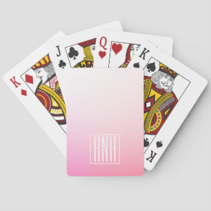 Jeu De Cartes Pink Ombre Gradation et vos initiales
