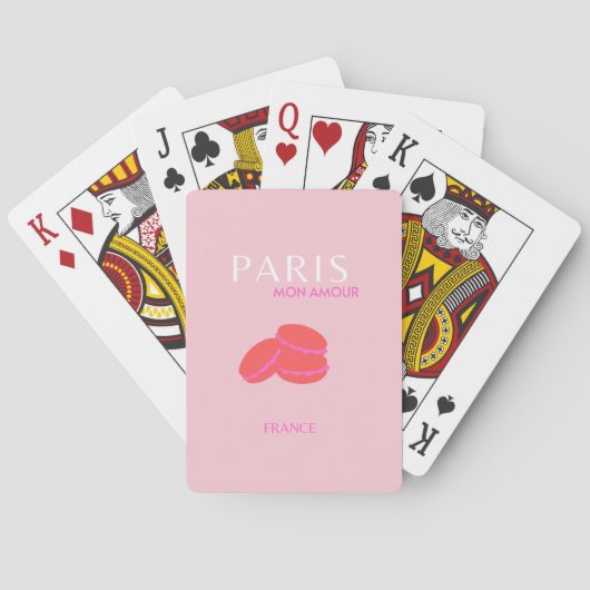Jeu De Cartes Pink Paris Travel Art Preppy Macarons (dos)