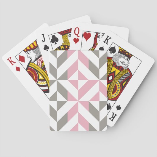 Jeu De Cartes Pink Raspberry and Silver Geometric ZigZag (dos)