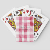 Jeu De Cartes Pink White Plaid Stripes Anniversaire (dos)