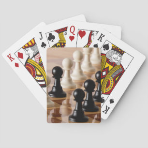 Jeu De Cartes Pions sur le tableau d'échecs