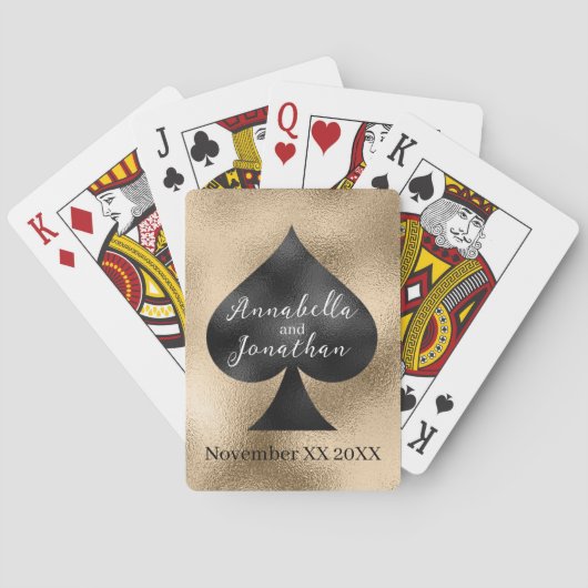 Jeu De Cartes Pique noir sur fond doré (dos)
