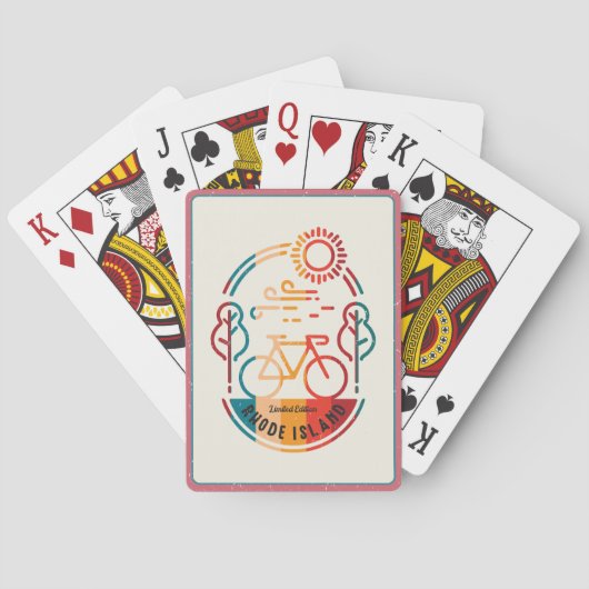 Jeu De Cartes Piste cyclable Retro Rhode Islands. (dos)