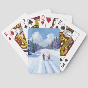 Jeu De Cartes Piste de ski Ski alpin aquarelle hiver