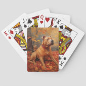 Jeu De Cartes Pitbull à l'automne Feuilles automne Inspiration (dos)