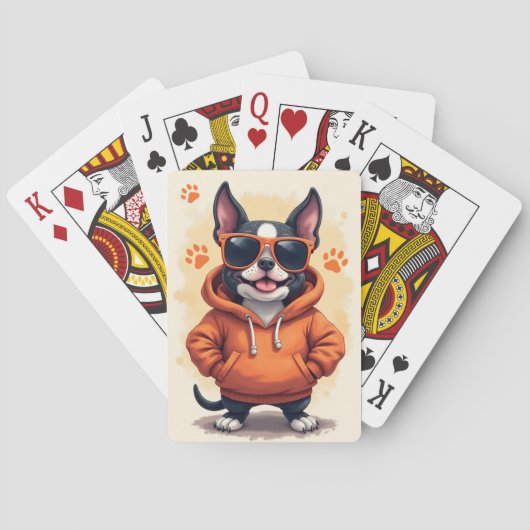 Jeu De Cartes Pitbull Mignon Kawaii Drôle (dos)