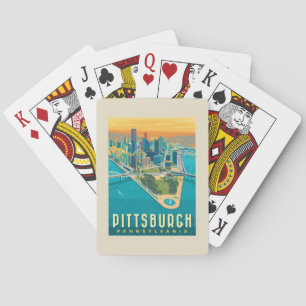 Jeu De Cartes Pittsburgh, PA   Vue oeil d'oiseau