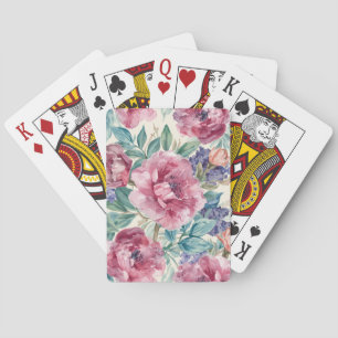 Jeu De Cartes Pivoine botanique aquarelle floraison de lavande f