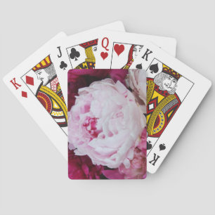 Jeu De Cartes Pivoine rose lavande avec pivoines fuchsia