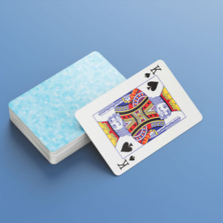 Jeu De Cartes Pixellisation Mosaïque Bleue