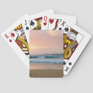 Jeu De Cartes Plage au coucher du soleil et océan