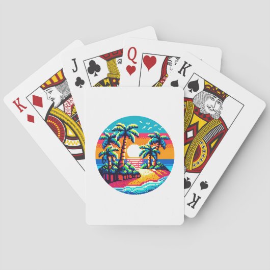 Jeu De Cartes Plage de coucher de soleil tropicale Relaxant Pixe (dos)