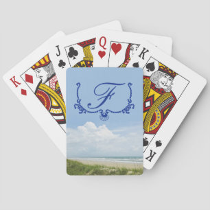 Jeu De Cartes Plage de Monogram bleu avec dune de sable Personna
