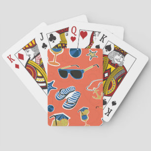 Jeu De Cartes Plage d'été : Relaxant Motif sans couture.