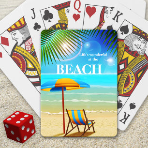 Jeu De Cartes Plage ensoleillée Plage Été Plaisir Jeux Cartes De