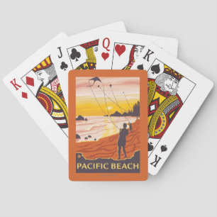 Jeu De Cartes Plage et cerfs-volants - plage Pacifique,