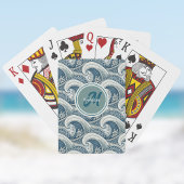 Jeu De Cartes Plage polynésienne Vagues et fleurs Motif Océan