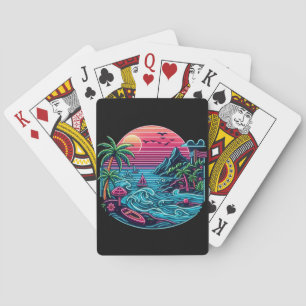 Jeu De Cartes Plage tropicale/néon hawaïen