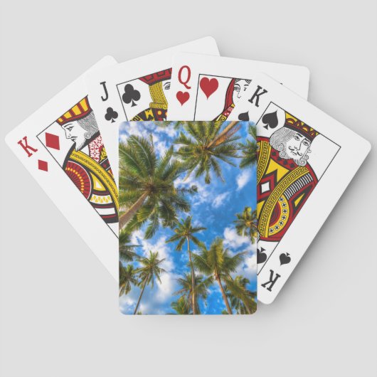 Jeu De Cartes Plages tropicales | Palmiers sur le ciel bleu (dos)