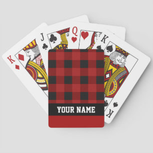 Jeu De Cartes Plaid rouge personnalisé de contrôle de Buffalo