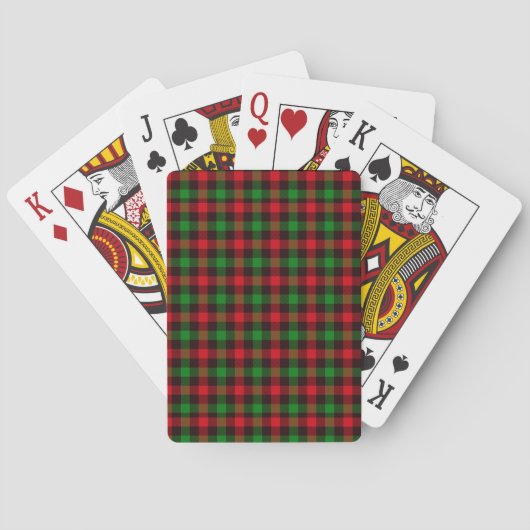 Jeu De Cartes Plaid vert et rouge (dos)