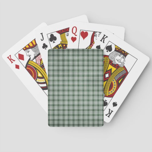 Jeu De Cartes Plaid vert-foncé et blanc (dos)