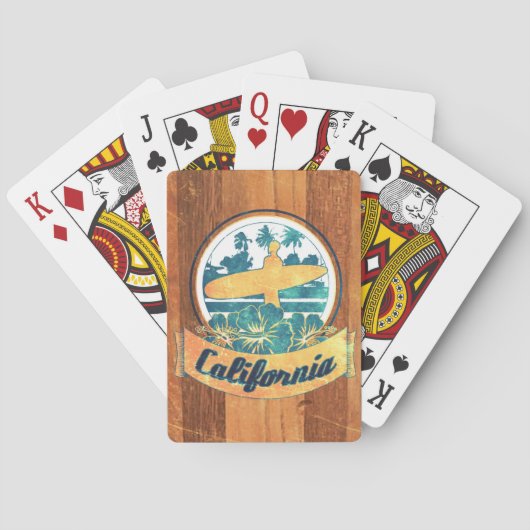 Jeu De Cartes Planche de surf californienne (dos)