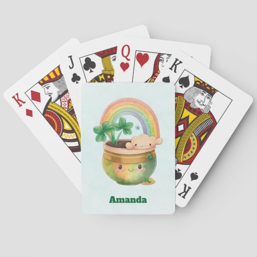 Jeu De Cartes Planeur Jardin mignon avec Arc-en-ciel et Clover (dos)
