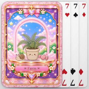 Jeu De Cartes Plante Fougère, Art Kawaii