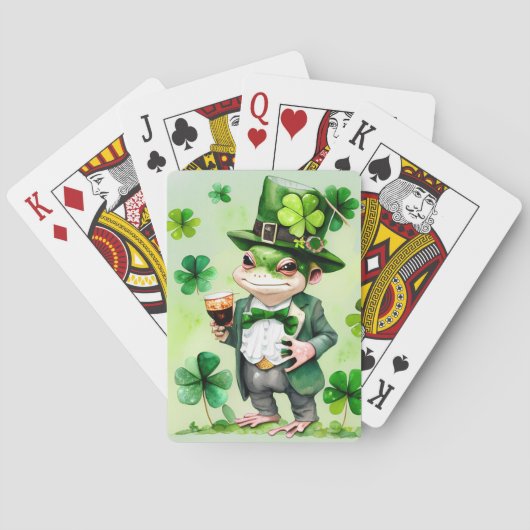 Jeu De Cartes Plaque de découpe irlandaise de grenouilles (dos)
