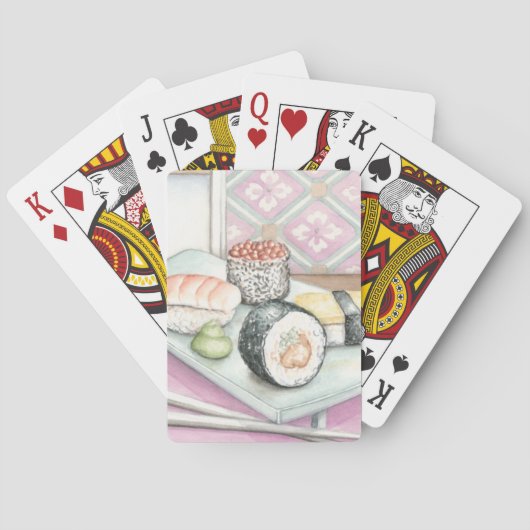 Jeu De Cartes Plaque de sushi assorté avec baguettes (dos)