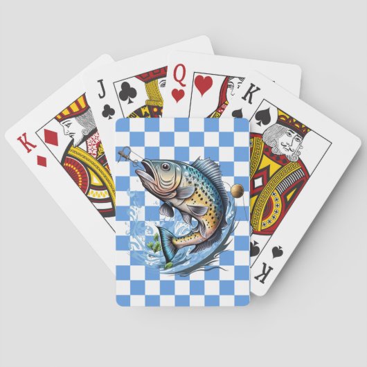 Jeu De Cartes Plat bleu pêche (dos)