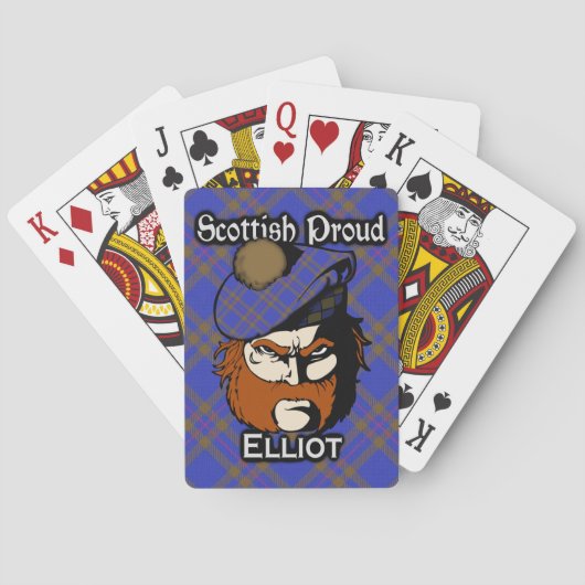 Jeu De Cartes Plate-forme écossaise de tartan d'Elliot de clan (dos)