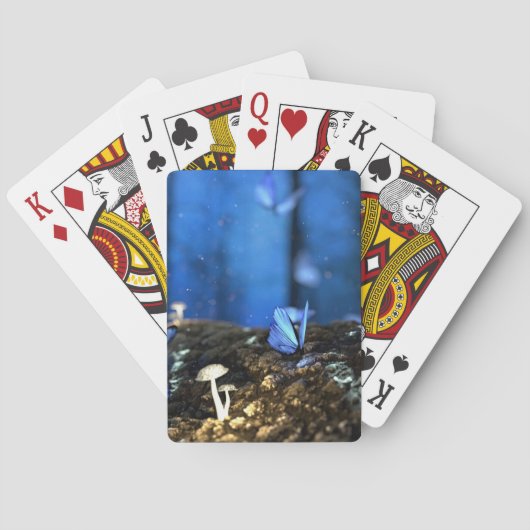 Jeu De Cartes Playi à bicyclette de la forêt de papillons et de (dos)