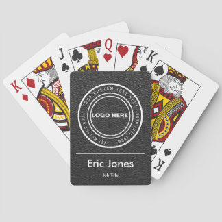 Jeu De Cartes Playing Card Leather Look Business Logo | Elegant 
