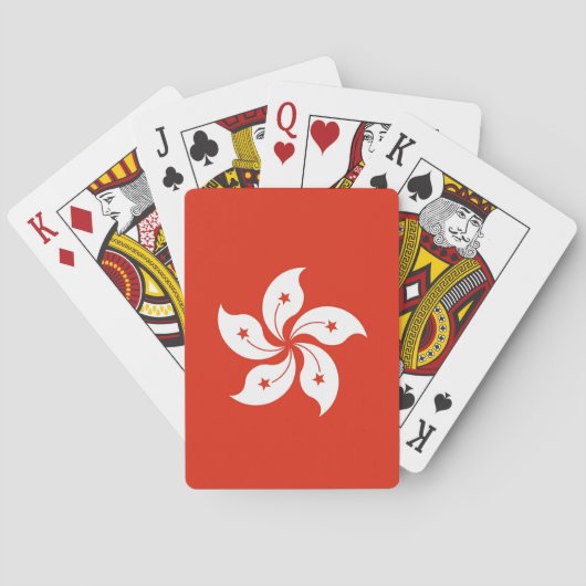 Jeu De Cartes Playing Cards with flag of Hong Kong (dos)