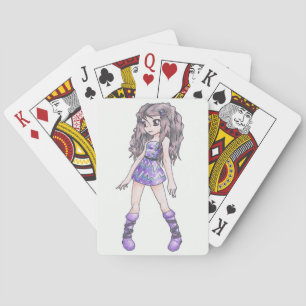 Jeu De Cartes Playing Cards with girl in purple dress