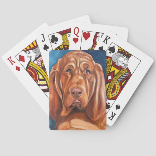 Jeu De Cartes Playing poker cards with bloodhound (dos)