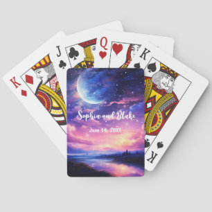 Jeu De Cartes Pleine lune céleste étoiles nuages Mariage mystiqu