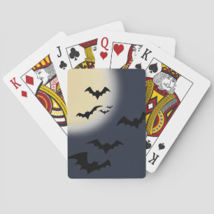 Jeu De Cartes Pleine lune Halloween avec chauves-souris