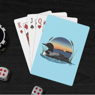Jeu De Cartes Plongeon commun serein Coucher de soleil Bleu Faun