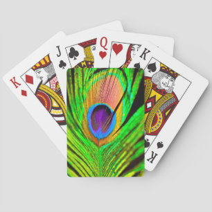 Jeu De Cartes Plume de paon aux couleurs néon