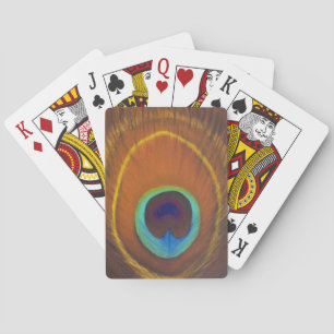 Jeu De Cartes plume de paon peinte à la main